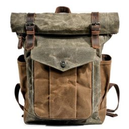 MUCHUAN-Sacs à dos en toile vintage pour hommes sac à dos de voyage en cuir grands sacs de jour