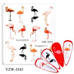 4 PCS/LOT Flamingo Ongles Autocollant Fleur Feuille Eau Décalque Transfert Ongles Curseurs Tatouage