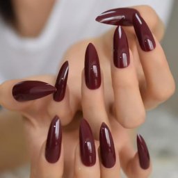 Nail Art Artificiel à Presser Pointe de Manucure en Acrylique Extra Long Rapide Salon Rouge