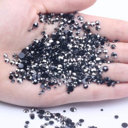 Strass ronds en résine hématite pour robe de mariée Citroand Charbon colle non correctrice
