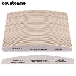 Bloc de limes à ongles en bois bâton solide 100 pièces couleur gris bateau manucure et pédicure