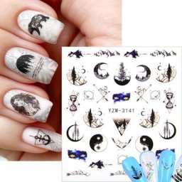 Autocollant pour ongles étoile étoilée décalcomanies pour décoration des ongles motifs de soleil