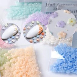 Décoration d'ongles en résine à 5 pétales 3.5/6mm UV 100/500 pièces breloques d'ongles à fleur