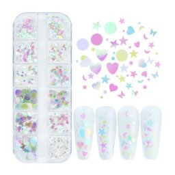 AB – paillettes de sirène en forme d'étoile de lune de cœur irisées en forme de papillon pour