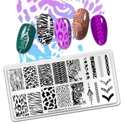 Beautybigbang – plaque d'estampage pour ongles pochoir tigre Cheetah Brindle animaux 011 Image