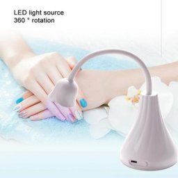 Lampe à Ongles Rotative à vaccage Rapide pour Femme Mini Sèche-Ongles 6 Perles Lumineuses