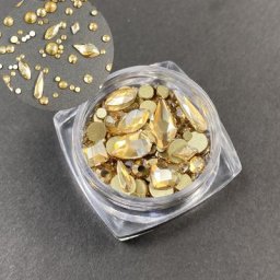 GoldShadow – Strass 3D en forme de mélange 1 boîte pierres à dos plat décorations Nail Art