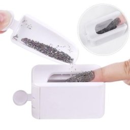 N64.Art-Boîte de rangement pour poudre à ongles accessoires de manucure double couche paillettes