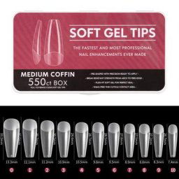 Faux-ongles à couverture complète en acrylique capsules transparentes ballets colorés French