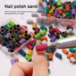 50/100Pcs Bandes De Ponçage De Clou Givré Polissage Ongles Couleur Mixte Manucure Sable Bague