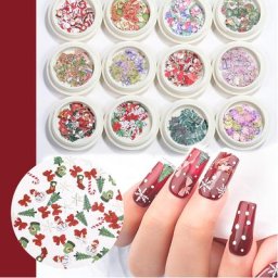 Nail Art-Feuille d'ongles en pâte de bois de Noël mixte Elk Santa feuille d'ordinateur