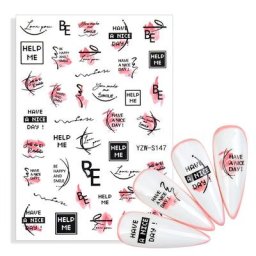 Autocollants pour ongles en police anglaise Design de manucure décoration 3D Nail Art