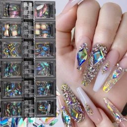 Strass en cristal AB pour la décoration des ongles gemme multi-documents 3D taille mixte pierre