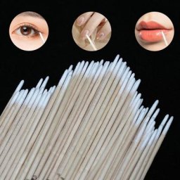 Coton-tige en bois N64.Wood pour enlever le vernis à ongles bâtonnets propres outils d'art tête