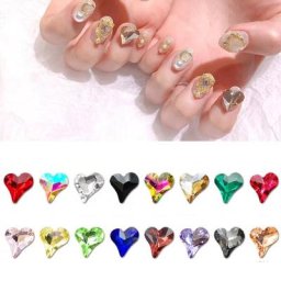 Décoration d'ongles en strass à fond pointu pour Nail Art cœur tordu cristal classique modelage