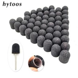 Capuchons de ponçage en textile noir avec poignée soins de pédicure nuits de sable de polissage