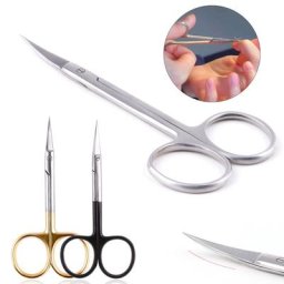 Ciseaux de Manucure Russe en Acier Inoxydable Repousse des Ongles Pointe Incurvée Pédicure