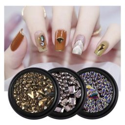 Strass pour ongles en pierre de caméléon de couleur mixte petites perles irrégulières 3D