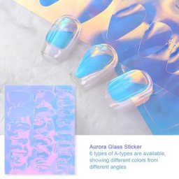 Papier de transfert coloré pour ongles autocollant pour Nail Art Cellophane Laser bonbons