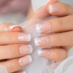 Bouts d'ongles courts à paillettes pour professionnels couverture complète jolis presse nouveau