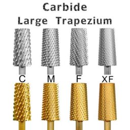 NAILTOOLS 6.6 grand baril conique de trapèze or argent tungstène acier carbure fraise à ongles foret