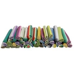 Bâtonnets autocollants 3D en argile polymère pour décoration d'ongles 1 sachet cannes fruits
