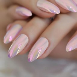 Ruban adhésif holographique pour nail art 24 pièces rose clair amande miroir moyen populaire