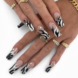 Faux ongles de ballerine française portables couverture complète presse sur les pointes poignées