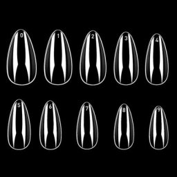 Faux ongles en diamant couverture complète 10 tailles en acrylique Stiletto Nail Art 500