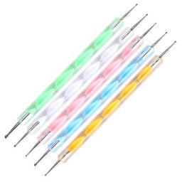 NAILCO 5 – stylo à points professionnel pour peinture sur Gel UV poignée acrylique brosse à 2