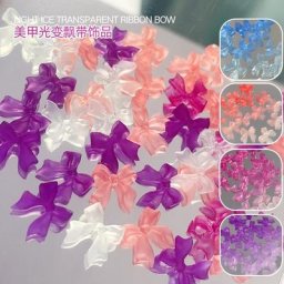 Ruban de nœud papillon sensible aux UV couleur changeante bijoux pour Nail Art Design en résine