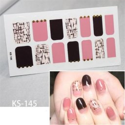 Autocollants pour vernis à ongles 14 embouts/feuille couverture complète bandes nail art