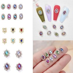 Breloques en alliage 3D pour ongles papillon cœur cristal diamant pierre Strass biscuits