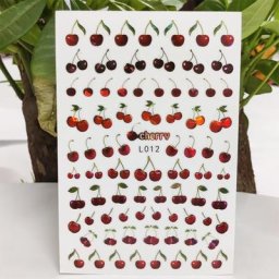 Autocollants 3D Brillants et Imperméables pour Ongles N64.Sweet Fruit Nail Art Décoration Aurora