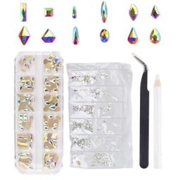 Strass en cristal AB pour ongles gemme dos plat transparent décoration artistique