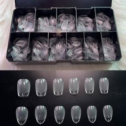 Système d'extension d'ongles Gel X couverture complète sculptés Semi-givré transparent pression