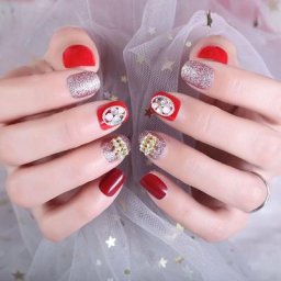 Faux-ongles couverture complète pour Nail Art décoration pour mariage rouge strass 3D finition