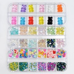 Breloques à ongles en métal Aurora Bear rivets papillon clous biscuits en argile douce