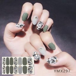 Autocollants Logo 3D de luxe Art des ongles auto-adhésif pour manucure ultra-mince noir et