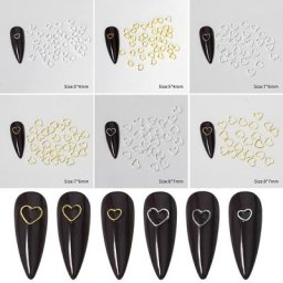 Décorations d'ongles 3D en or et argent environ 50 pièces Art de décorer les ongles en métal