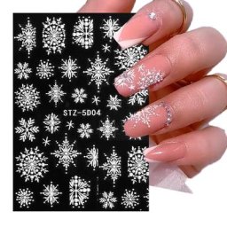 Fleurs en acrylique 5D de noël pour décoration des ongles décalcomanies de manucure en relief