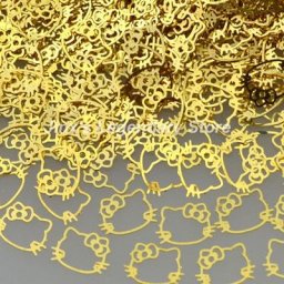 Tranches de décoration des ongles en métal doré décalcomanies à paillettes pour manucure outil de
