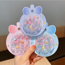 Faux-ongles adhésifs pour enfants 12 pièces/boîte autocollants avec Bracelet dessin animé Animal