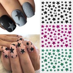 Autocollants 3D à paillettes brillantes pour ongles 1 feuille décalcomanie transfert adhésif