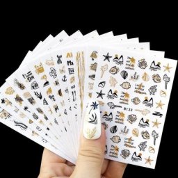 Autocollants pour Nail Art décalcomanies adhésives accessoires de manucure mer plage méduse