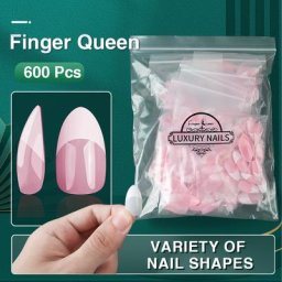 Ensemble de Faux Ongles Courts Transparents N64.Acrylique Boîte à Capsules Professionnelles