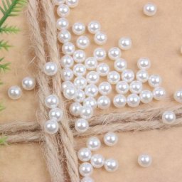 Fausses perles rondes en ivoire blanc ABS haute luminosité sans trou breloques adt perle pour