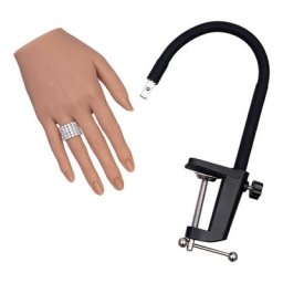 Main de pratique en Silicone avec doigts et Clip/support de rainure d'ongle épais et Flexible
