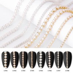 Boule à rayures scintillantes en métal pour la décoration des ongles perle JOGold ligne d'ongle