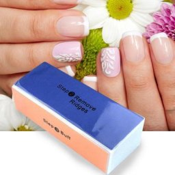 Lime à ongles rectangulaire tampon à quatre côtés 1 pièce résistant à l'usure Durable Portable